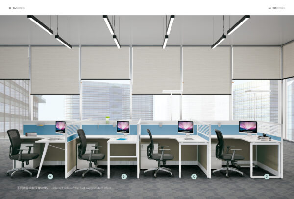 Employee working in cubicle